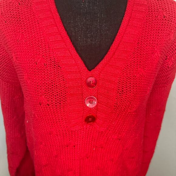 Yarn Works Red Knit Sweater - Picture 2 of 7